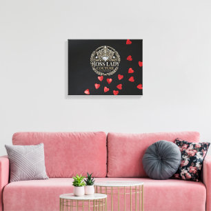 Impression sur toile tendue de Boss Lady Hearts