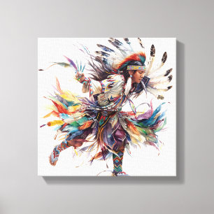 Impression sur toile tendue de danseur amérindien