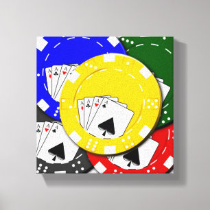 Impression sur toile tendue de jetons de poker