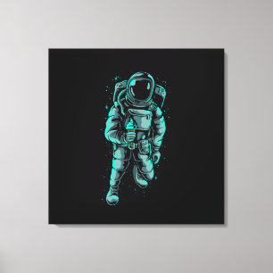 Impression sur toile tendue d'un astronaute mangea