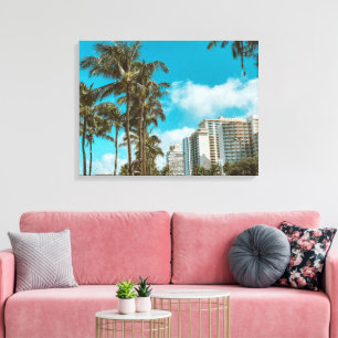 Impression sur toile tropicale étirée