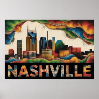 Impression surréaliste de la skyline de Nashville