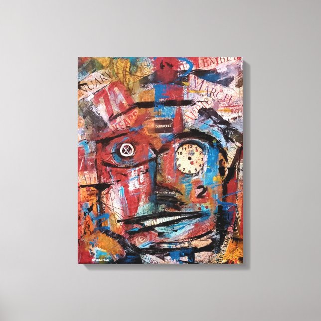 Impression "Tick Tock" en toile étirée (Recto)