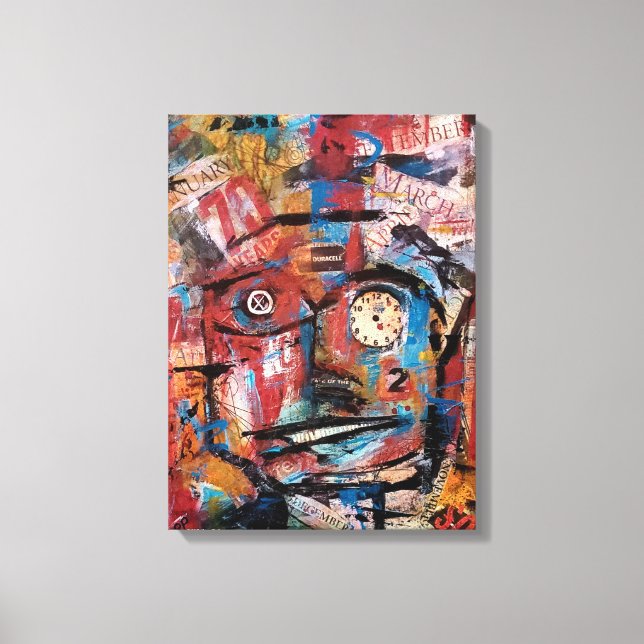 Impression "Tick Tock" en toile étirée (Recto)