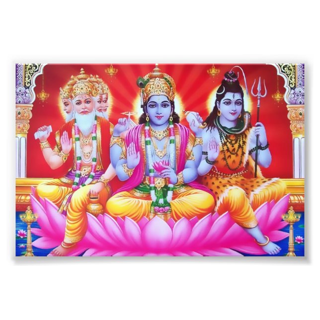 Impression Trimurti (6 po x 4 po) (Devant)