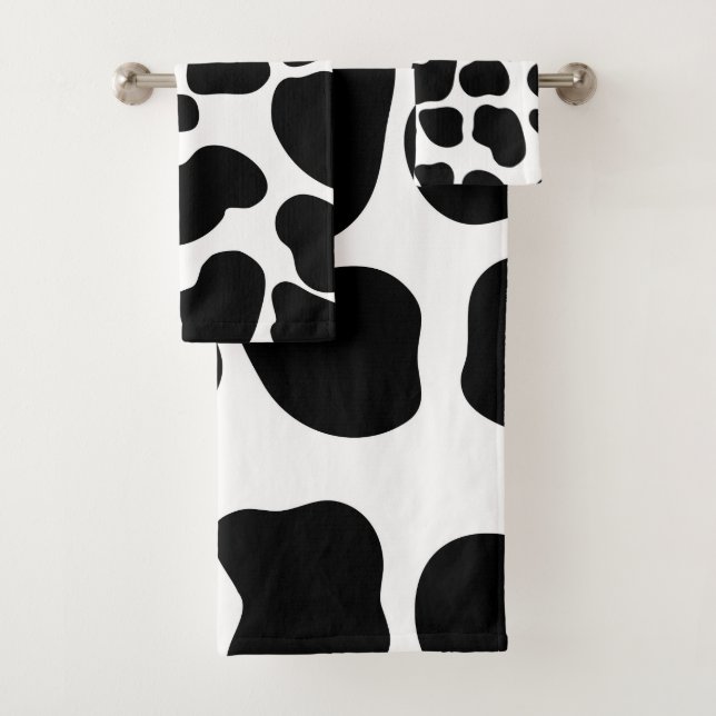 Impression vache noir et blanc Ferme rustique (En situation)