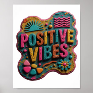 Impression VIBES POSITIVES Jaune Élégante
