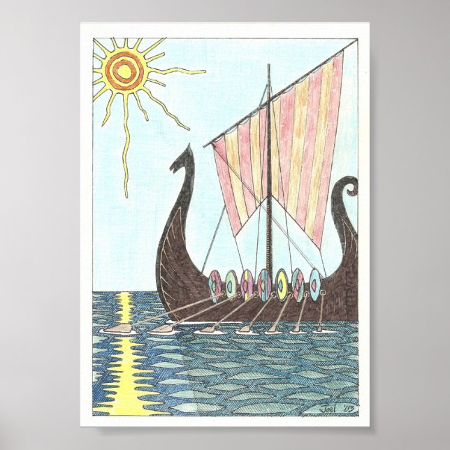 Impression VIKING SHIP (5 po x 7 po) (Devant)