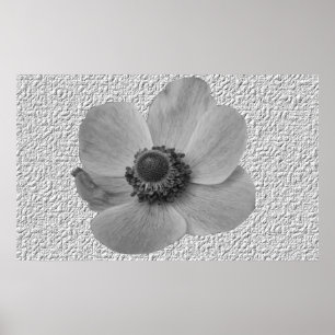 Impression vintage de la fleur d'anémone