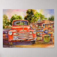 Impression vintage en toile Chevy