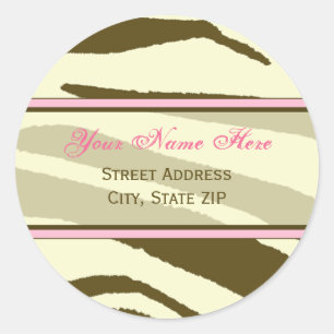 Impression Zebra Brown avec Étiquettes de adresse