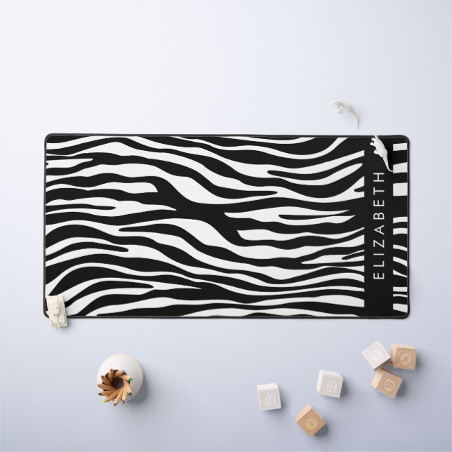 Impression Zèbre, Grilles, Noir Et Blanc, Votre No (Tableau pour enfants)