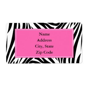 Impression Zèbre noir et blanc avec rose chaud