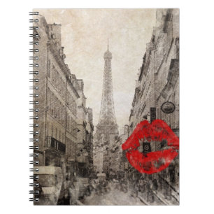 impressionism autumn landscape paris eiffel tower notebook