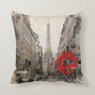 impressionism autumn landscape paris eiffel tower throw pillow
