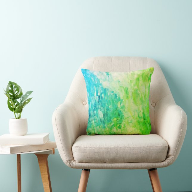 Impressionism Brush Stroke Painting Throw Pillow (Chair)