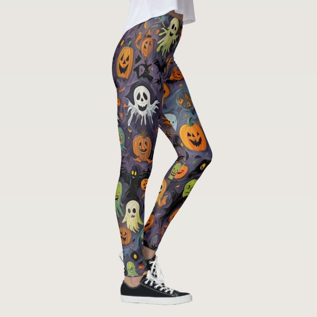 Impressionism Melting Ghost Design Leggings (Right)