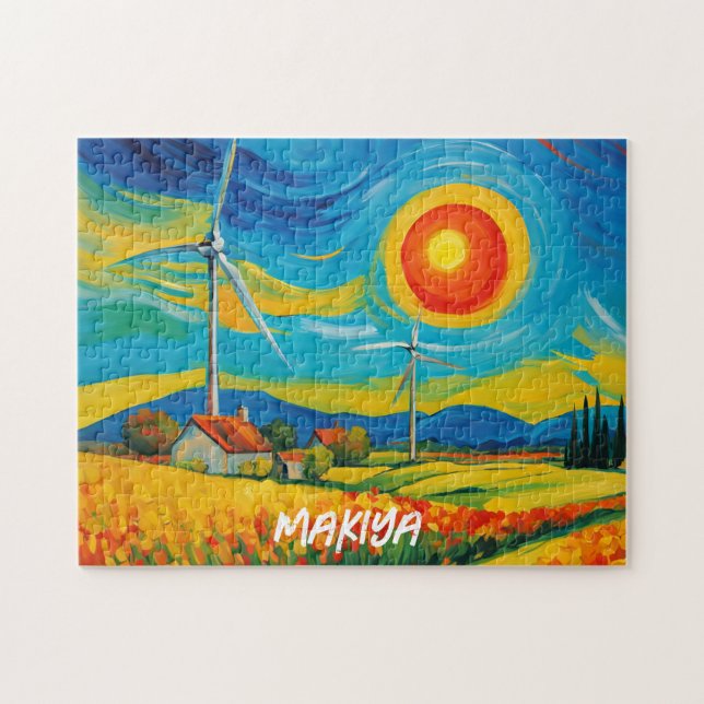 Impressionism Solar and Wind Power Jigsaw Puzzle (Horizontal)