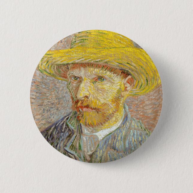 Impressionism Vincent Van Gogh Self Portrait with 2 Inch Round Button (Front)