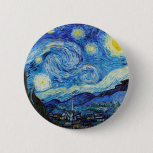 Impressionism Vincent Van Gogh Starry Starry Night 2 Inch Round Button