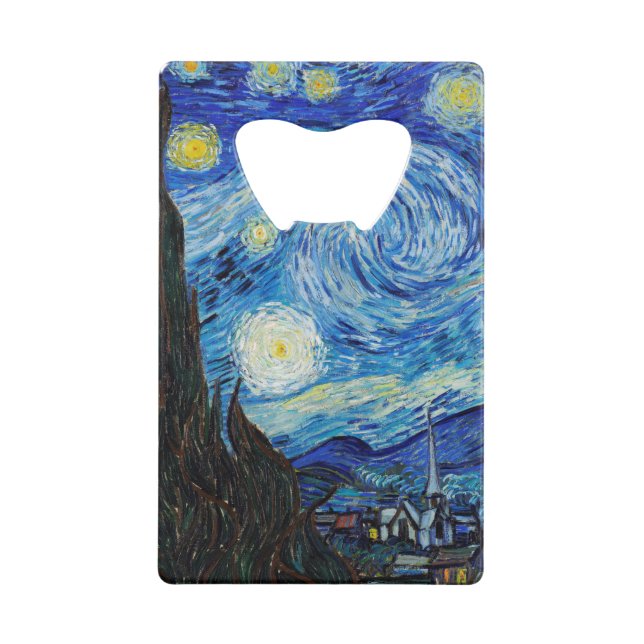 Impressionism Vincent Van Gogh Starry Starry Night Credit Card Bottle Opener (Front)