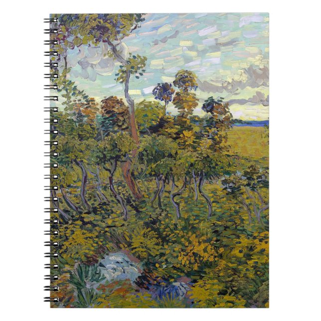 Impressionism Vincent Van Gogh Sunset at Montmajou Notebook (Front)