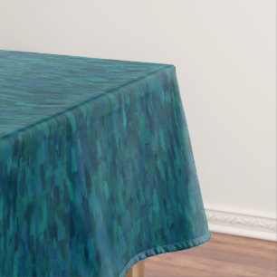Impressionist Brush Strokes, Navy, Teal, Blue Tablecloth
