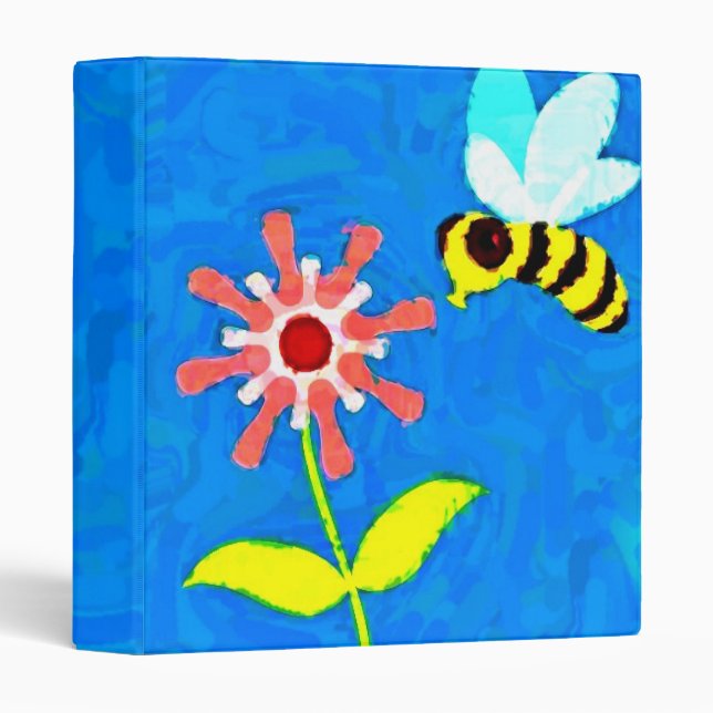 Impressionist Bumble Bee and Flower Binder (Front/Spine)