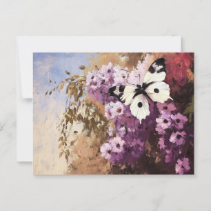 Impressionist Butterfly Garden Painting Postcard