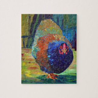Impressionist chicken art jigsaw puzzle