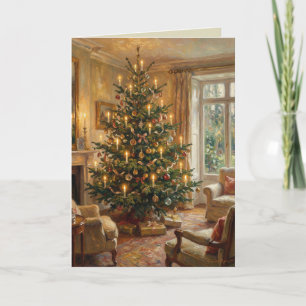 Impressionist Christmas Tree Monet-Style Art Holiday Card