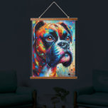 Impressionist Colourful Pop Art Boxer Dog Painting Hanging Tapestry<br><div class="desc">Impressionist Colourful Pop Art Boxer Dog Painting</div>