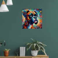 Impressionist Colourful Pop Art Boxer Dog Painting