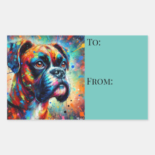 Impressionist Colourful Pop Art Boxer Dog Painting Sticker