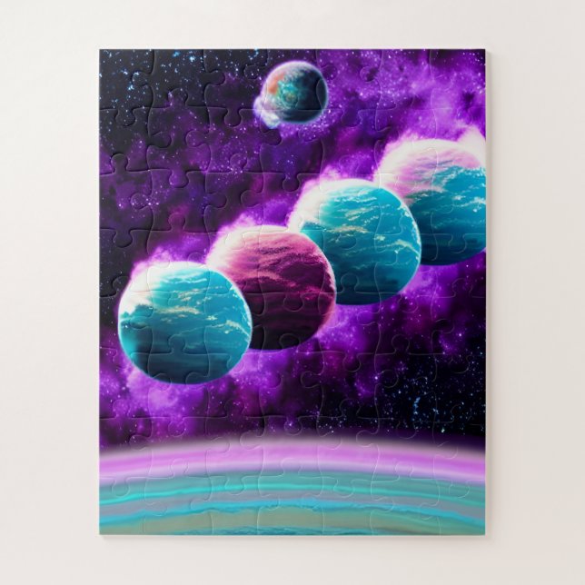 Impressionist Cosmic Amazing Purple Universe Space Jigsaw Puzzle (Vertical)