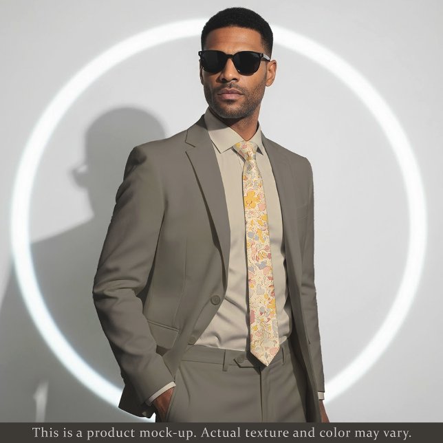 Impressionist Cream Floral Necktie (Creator Uploaded)