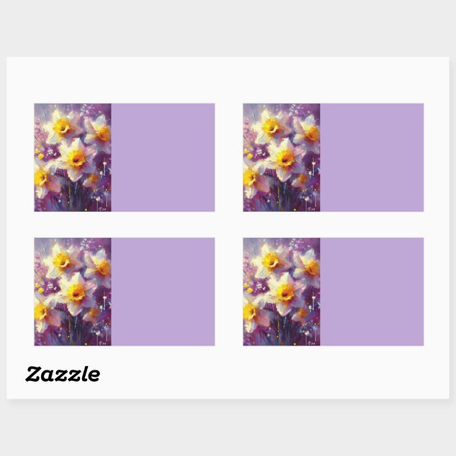 Impressionist Daffodil Floral Organization Labels (Sheet)