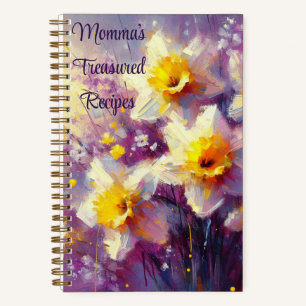 Impressionist Daffodil Floral Purple Yellow Notebook
