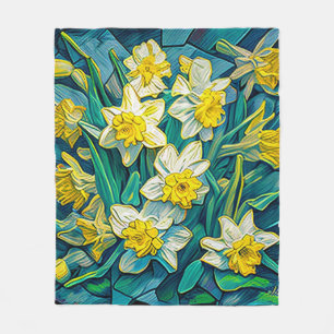 Impressionist Daffodils  Fleece Blanket