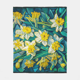 Impressionist Daffodils Fleece Blanket
