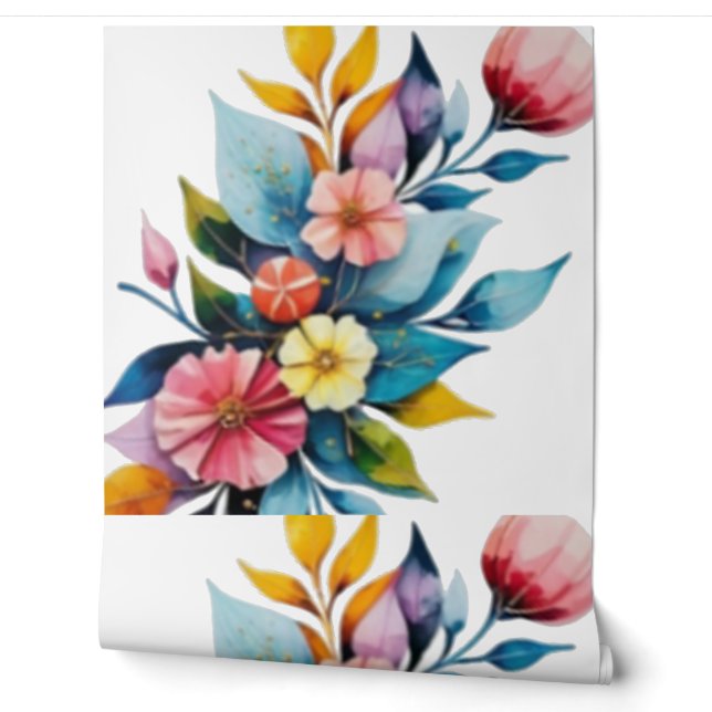 impressionist flowers watercolors wallpaper (Unrolling)