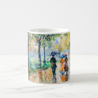 Impressionist Garden Art Mug Rainy Park Stroll
