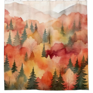 Impressionist Golden Forest Watercolor Fall