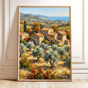 Impressionist High Noon Countryside Oil Painting Poster