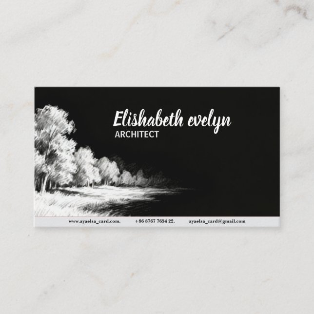 Impressionist Lines - Landscape g432 Business Card (Front)