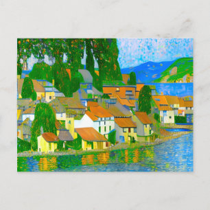 Impressionist  Mediterranean Village by the Sea   Postcard