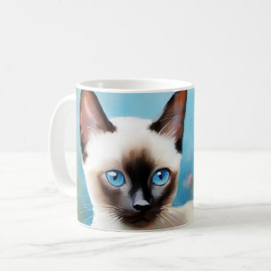 Impressionist Painting Siamese Kitten Coffee Mug