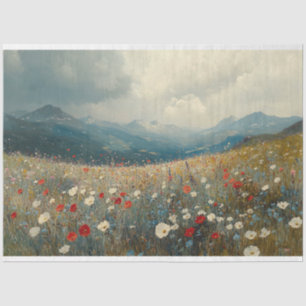 Impressionist Painting Wildflower Landscape Tissue Paper
