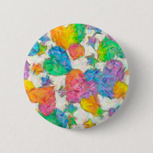 Impressionist Pastel Valentine Hearts 2 Inch Round Button