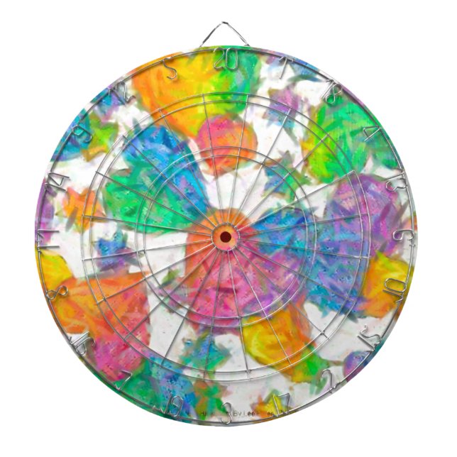 Impressionist Pastel Valentine Hearts Dartboard (Front)
